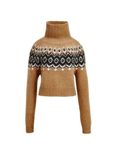 Shop Khaite Women's Amaris Cashmere-blend Fair-isle Sweater In Camel Multi