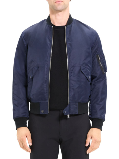 Shop Theory Men's Flight Slim-fit Bomber Jacket In Baltic