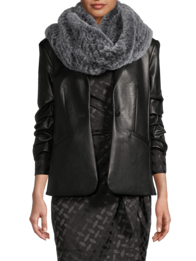 Shop Surell Women's Faux Fur Loop Scarf In Black Frost