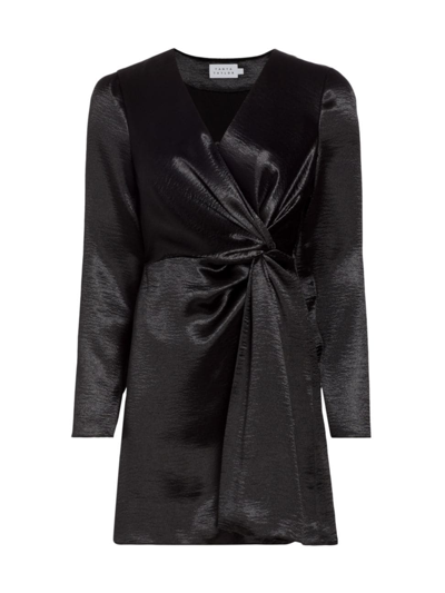 Shop Tanya Taylor Women's Olivia Twisted Satin Minidress In Black