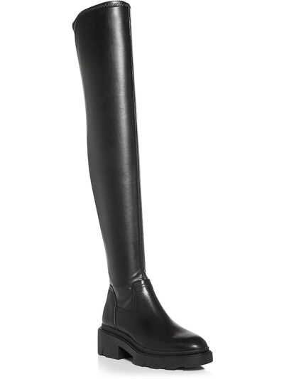 Shop Ash As-manhattan Womens Leather Tall Knee-high Boots In Black