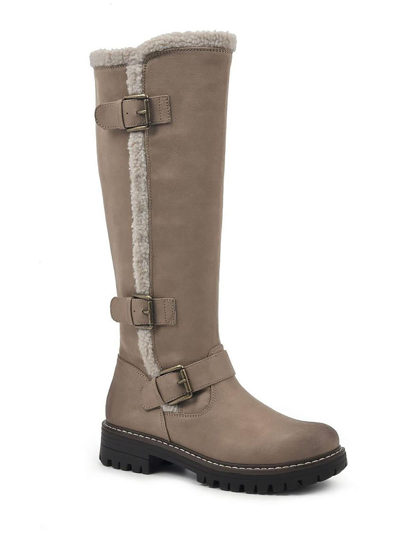 Shop Khombu Merrit 2 Womens Patent Leather Memory Foam Winter Boots In Grey