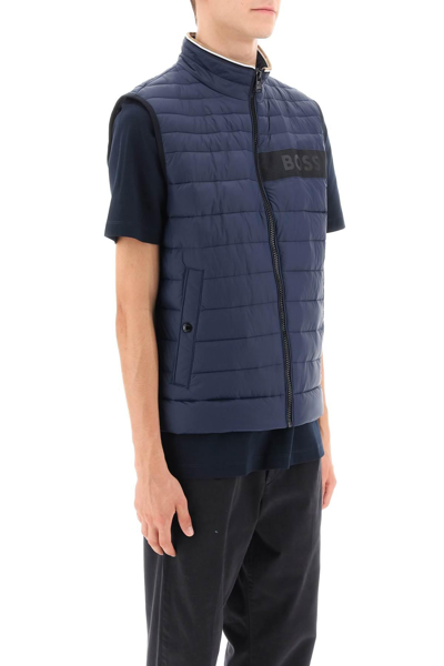 Shop Hugo Boss Darolan Quilted Vest In Blue