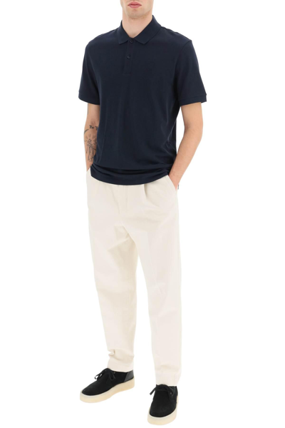 Shop Hugo Boss Organic Cotton Polo Shirt In Blue