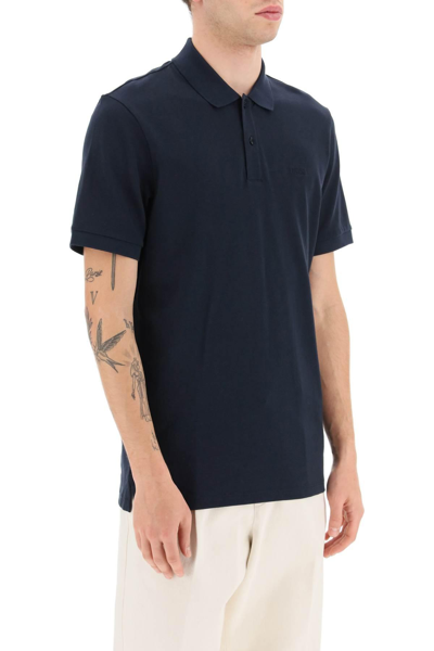 Shop Hugo Boss Organic Cotton Polo Shirt In Blue