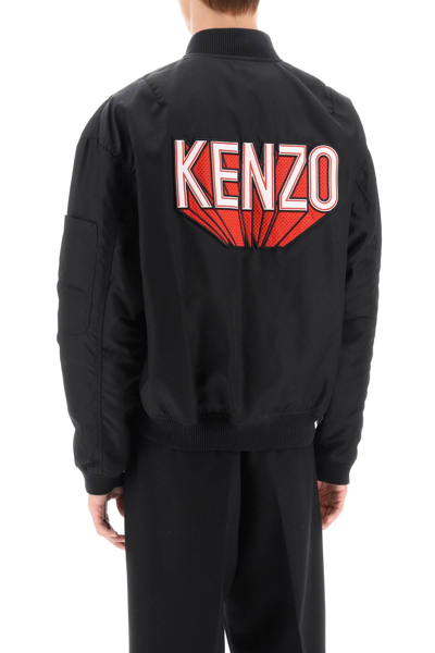 Shop Kenzo 3d Varsity Bomber Jacket In Black