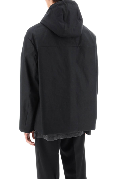 Shop Fendi Short Hooded Parka In Black