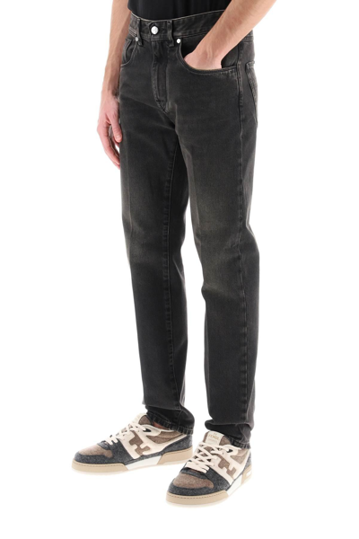 Shop Fendi Regular Jeans With Tailored Crease In Black