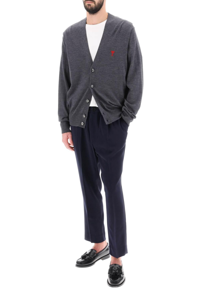 Shop Ami Alexandre Mattiussi Elasticated Waist Pants In Viscose And Wool In Blue
