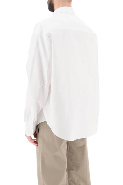 Ami Alexandre Mattiussi Classic Long Sleeve Shirt Button Down Collar With Embroidered Adc In White