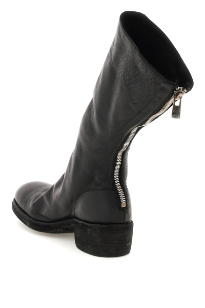 Guidi Rear-zip Horse Leather Boots In Black