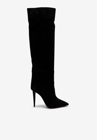Shop Christian Louboutin Astrilarge 110 Leather Knee-high Boots In Black