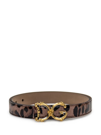 Shop Dolce & Gabbana Belt In Stampa Leo