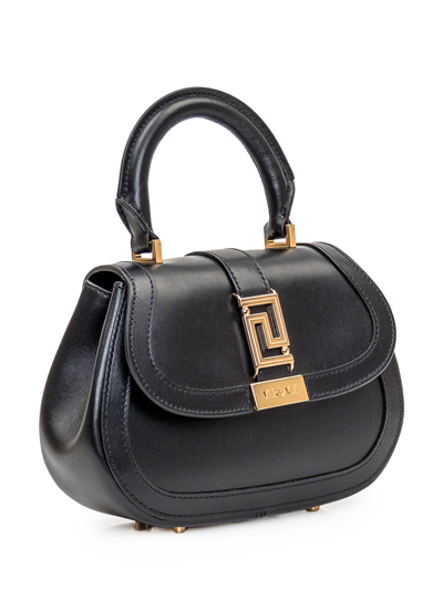 Shop Versace Mini Greca Goddess Bag In Black- Gold