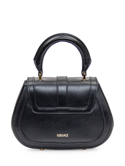 Shop Versace Mini Greca Goddess Bag In Black- Gold