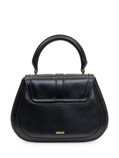 Shop Versace Greca Goddess Bag In Black- Gold
