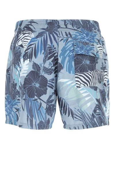 Shop Etro Man Printed Polyester Bermuda Shorts In Multicolor