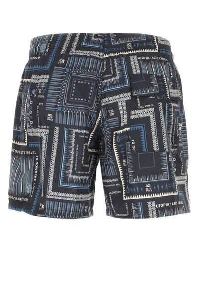 Shop Etro Man Printed Polyester Bermuda Shorts In Multicolor