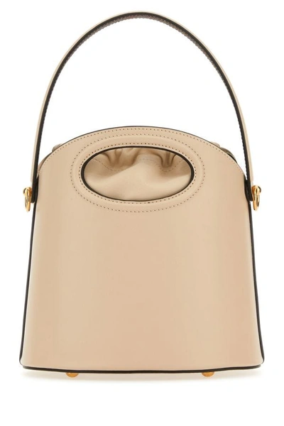 Shop Etro Woman Ivory Leather Saturno Bucket Bag In White