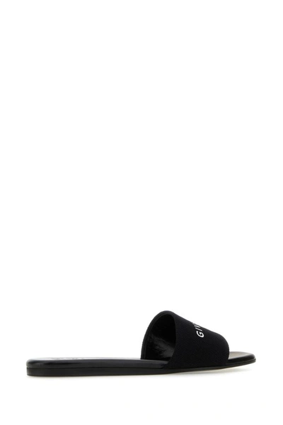Shop Givenchy Woman Black Canvas 4g Slippers