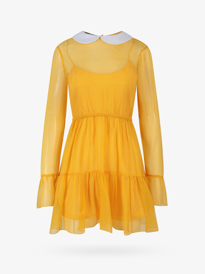 Shop Gucci Woman Dress Woman Yellow Dresses
