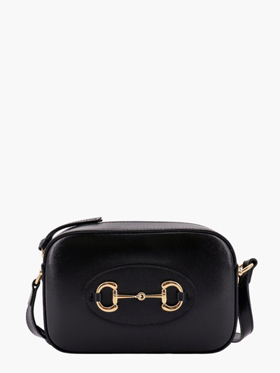 Shop Gucci Woman Horsebit 1955 Woman Black Shoulder Bags