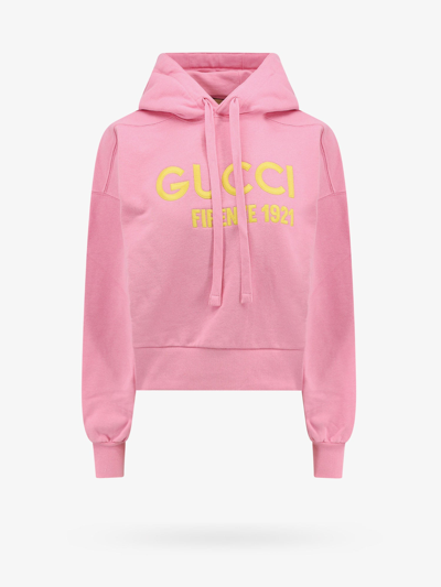 Shop Gucci Woman Sweatshirt Woman Pink Sweatshirts