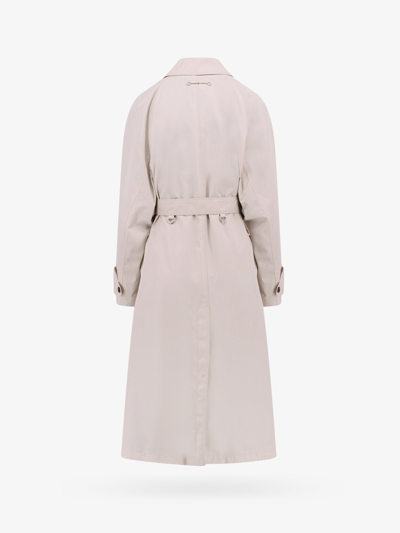 Shop Gucci Woman Trench Woman Beige Trench Coats In Cream