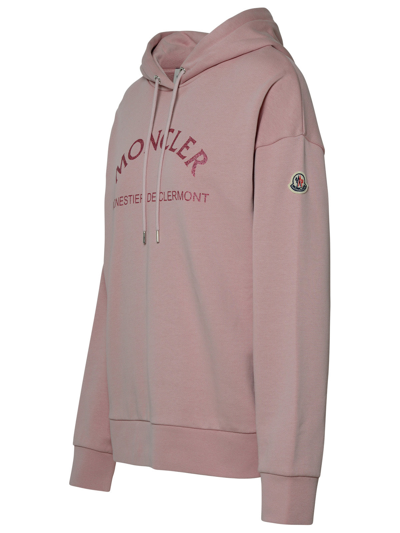 Shop Moncler Woman  Pink Cotton Blend Sweatshirt