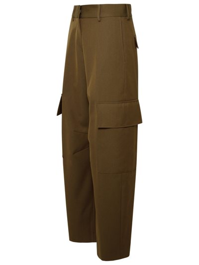 Shop Palm Angels Woman  'suit Cargo' Brown Cotton Blend Trousers