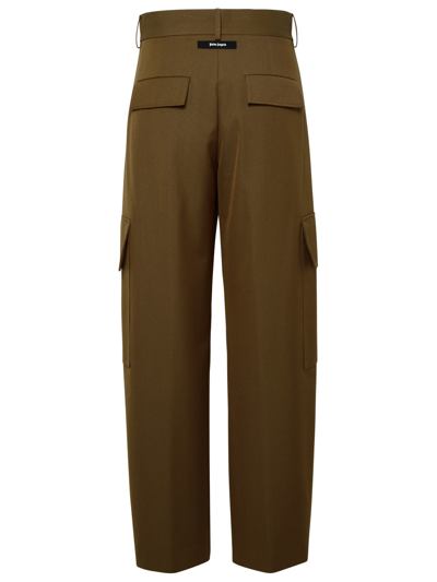 Shop Palm Angels Woman  'suit Cargo' Brown Cotton Blend Trousers