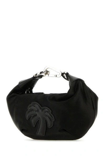 Shop Palm Angels Woman Black Fabric Big Palm Handbag