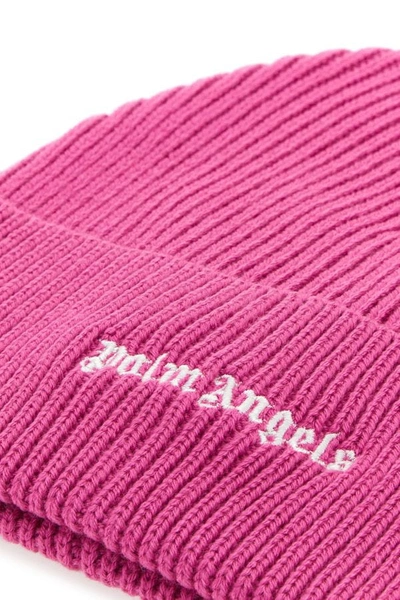 Shop Palm Angels Woman Pink Wool Blend Beanie Hat