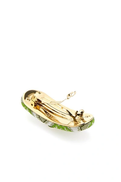 Shop Prada Woman Printed Twill Hairclip In Multicolor