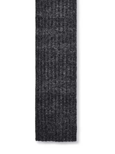 Shop Saint Laurent Man  Grey Wool And Mohair Scarf In Gray