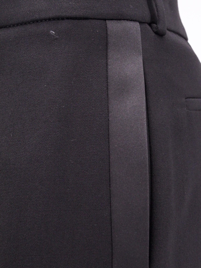 Saint Laurent Men Tuxedo Wool Trouser With Satin Side Band In Black