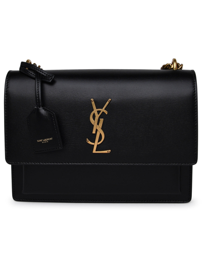 Shop Saint Laurent Woman Tracolla Sunset Oro In Black