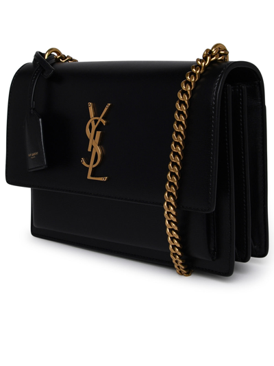 Shop Saint Laurent Woman Tracolla Sunset Oro In Black
