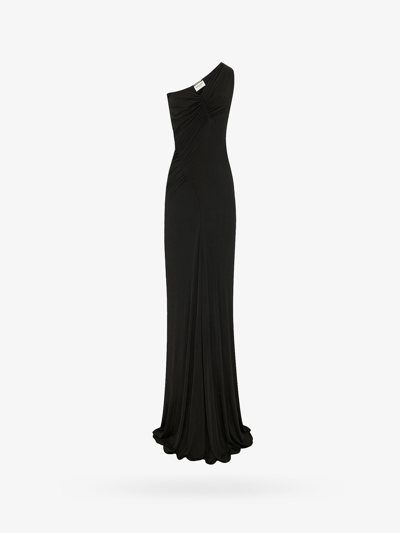 Shop Saint Laurent Woman Dress Woman Black Long Dresses