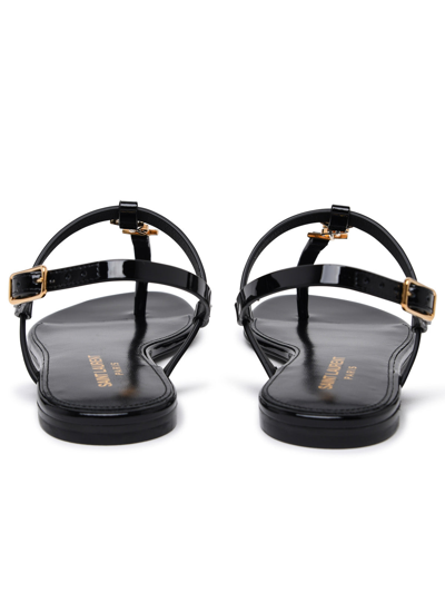 Shop Saint Laurent Woman  'cassandra' Sandals In Black Calf Leather