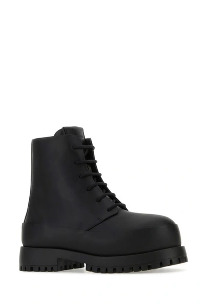 Shop Ferragamo Salvatore  Man Black Leather Fede Ankle Boots