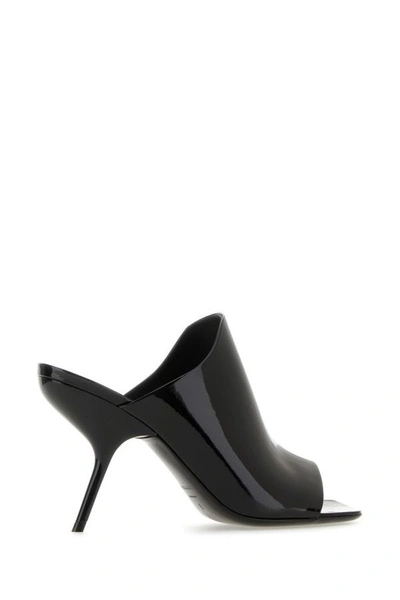 Shop Ferragamo Salvatore  Woman Back Leather Slide Mules In Black