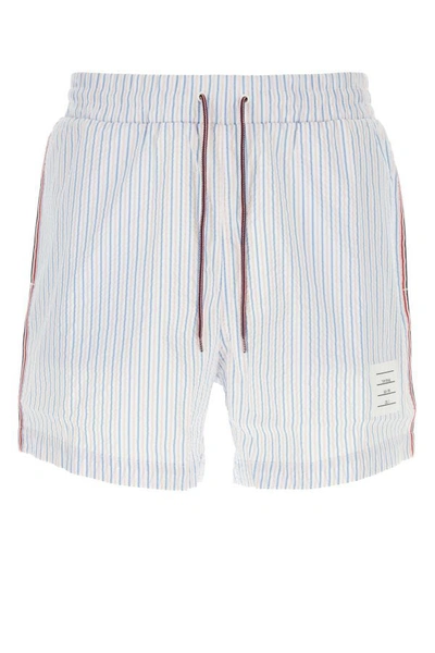 Shop Thom Browne Man Printed Stretch Nylon Blend Swimming Shorts In Multicolor