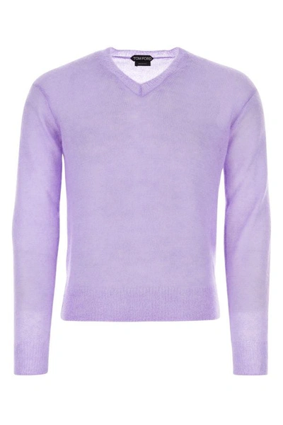 Shop Tom Ford Man Lilac Mohair Blend Sweater In Purple