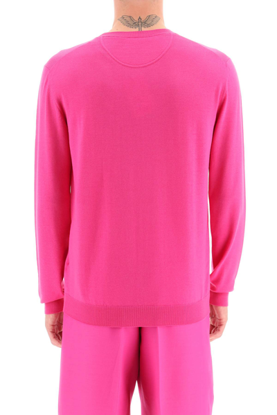 Shop Valentino 'pink Pp' Crewneck Sweater Men