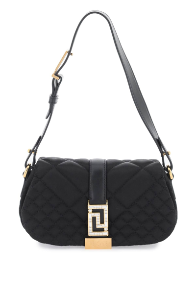 Shop Versace Greca Goddess Satin Mini Bag Women In Black