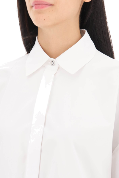 Shop Versace Oversized Poplin Shirt Women In White