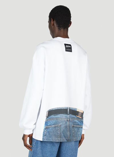 Shop Y/project X Jean Paul Gaultier Men Trompe L'oeil Belt Sweatshirt In White
