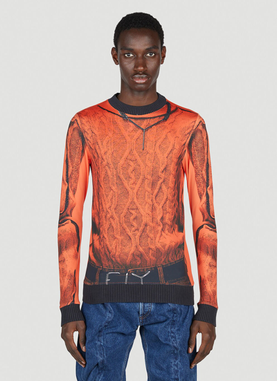 Shop Y/project X Jean Paul Gaultier Men Trompe L'oeil Top In Orange