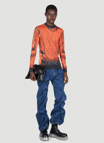 Shop Y/project X Jean Paul Gaultier Men Trompe L'oeil Top In Orange